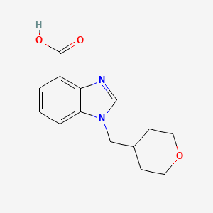molecular formula C14H16N2O3 B7972762 1-[(oxan-4-yl)methyl]-1H-1,3-benzodiazole-4-carboxylic acid 