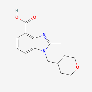 molecular formula C15H18N2O3 B7972766 2-methyl-1-[(oxan-4-yl)methyl]-1H-1,3-benzodiazole-4-carboxylic acid 