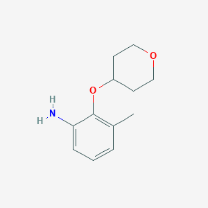 molecular formula C12H17NO2 B7972773 3-Methyl-2-((tetrahydro-2H-pyran-4-yl)oxy)aniline 