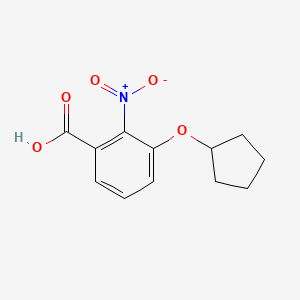 molecular formula C12H13NO5 B7972792 3-(Cyclopentyloxy)-2-nitrobenzoic acid 