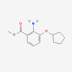 molecular formula C13H17NO3 B7972805 Methyl 2-amino-3-(cyclopentyloxy)benzoate 