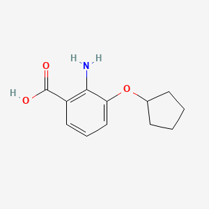 molecular formula C12H15NO3 B7972811 2-Amino-3-(cyclopentyloxy)benzoic acid 