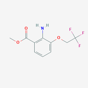molecular formula C10H10F3NO3 B7972817 Methyl 2-amino-3-(2,2,2-trifluoroethoxy)benzoate 