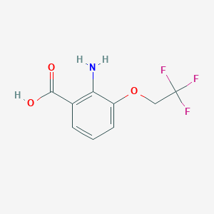 molecular formula C9H8F3NO3 B7972926 2-Amino-3-(2,2,2-trifluoroethoxy)benzoic acid 
