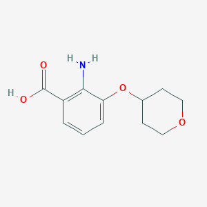 molecular formula C12H15NO4 B7972939 2-Amino-3-((tetrahydro-2H-pyran-4-yl)oxy)benzoic acid 