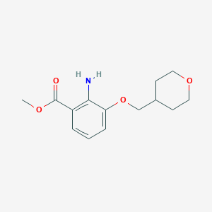 molecular formula C14H19NO4 B7972958 Methyl 2-amino-3-((tetrahydro-2H-pyran-4-yl)methoxy)benzoate 