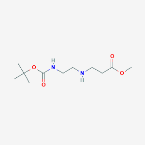 molecular formula C11H22N2O4 B7972992 Methyl 3-((2-((tert-butoxycarbonyl)amino)ethyl)amino)propanoate 