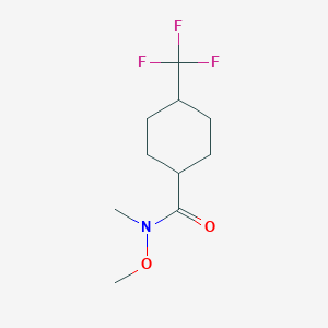 molecular formula C10H16F3NO2 B7973013 Cyclohexanecarboxamide,N-methoxy-N-methyl-4-(trifluoromethyl)- 