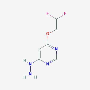 molecular formula C6H8F2N4O B7973109 4-(2,2-Difluoroethoxy)-6-hydrazineylpyrimidine 