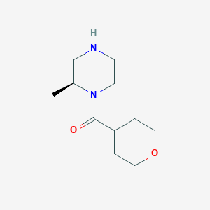 molecular formula C11H20N2O2 B7973137 (2S)-2-methyl-1-(oxane-4-carbonyl)piperazine 