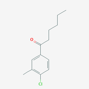 molecular formula C13H17ClO B7973238 1-(4-Chloro-3-methylphenyl)hexan-1-one CAS No. 1352232-01-9