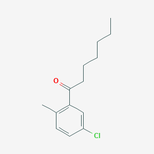 molecular formula C14H19ClO B7973255 1-(5-Chloro-2-methylphenyl)heptan-1-one 