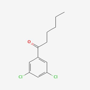 molecular formula C12H14Cl2O B7973274 1-(3,5-Dichlorophenyl)hexan-1-one 