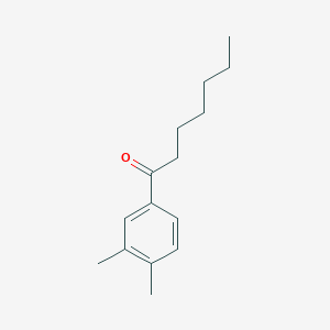 molecular formula C15H22O B7973377 1-(3,4-Dimethylphenyl)heptan-1-one 