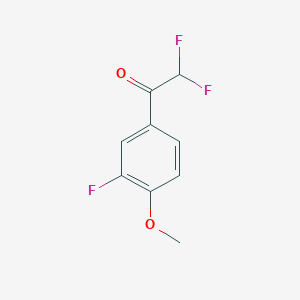 molecular formula C9H7F3O2 B7973436 2,2-Difluoro-1-(3-fluoro-4-methoxyphenyl)ethanone 