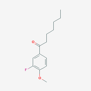 molecular formula C14H19FO2 B7973443 1-(3-Fluoro-4-methoxyphenyl)heptan-1-one 