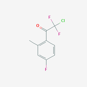 molecular formula C9H6ClF3O B7973470 2-Chloro-2,2-difluoro-1-(4-fluoro-2-methylphenyl)ethanone 