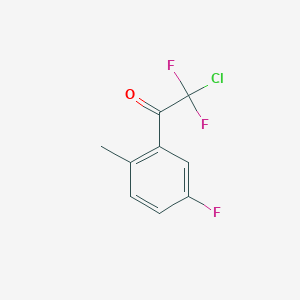 molecular formula C9H6ClF3O B7973490 2-Chloro-2,2-difluoro-1-(5-fluoro-2-methylphenyl)ethanone 
