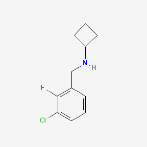 molecular formula C11H13ClFN B7973575 N-[(3-Chloro-2-fluorophenyl)methyl]cyclobutanamine 