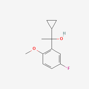 molecular formula C12H15FO2 B7973578 1-Cyclopropyl-1-(5-fluoro-2-methoxyphenyl)ethanol 