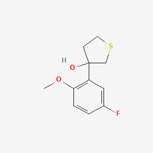 molecular formula C11H13FO2S B7973585 3-(5-Fluoro-2-methoxyphenyl)thiolan-3-ol 