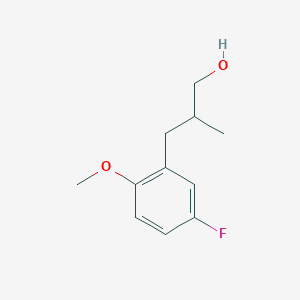 molecular formula C11H15FO2 B7973591 3-(5-Fluoro-2-methoxy-phenyl)-2-methyl-propan-1-ol 