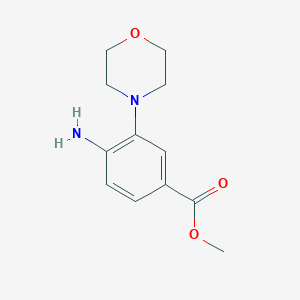 molecular formula C12H16N2O3 B7973608 Methyl 4-amino-3-(morpholin-4-yl)benzoate 