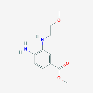 molecular formula C11H16N2O3 B7973612 Methyl 4-amino-3-((2-methoxyethyl)amino)benzoate 