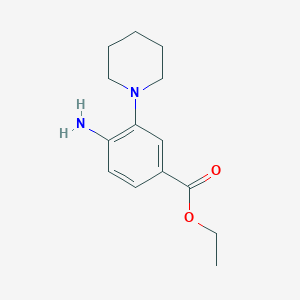 molecular formula C14H20N2O2 B7973628 Ethyl 4-amino-3-(piperidin-1-yl)benzoate 