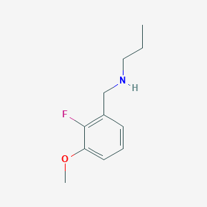 molecular formula C11H16FNO B7973694 N-[(2-fluoro-3-methoxyphenyl)methyl]propan-1-amine 