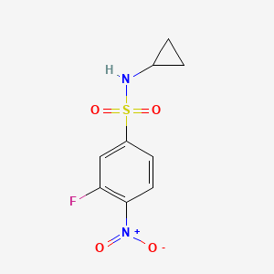 molecular formula C9H9FN2O4S B7973745 N-Cyclopropyl-3-fluoro-4-nitrobenzenesulfonamide 