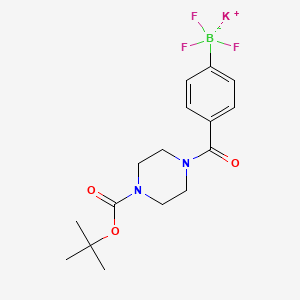 molecular formula C16H21BF3KN2O3 B7973815 Potassium (4-{4-[(tert-butoxy)carbonyl]piperazine-1-carbonyl}phenyl)trifluoroboranuide 