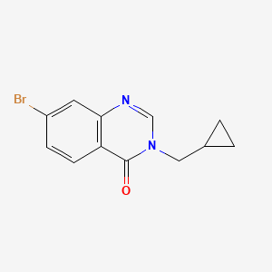 molecular formula C12H11BrN2O B7973841 7-Bromo-3-(cyclopropylmethyl)-3,4-dihydroquinazolin-4-one 