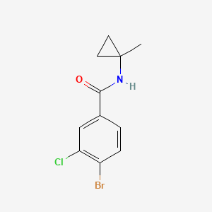 molecular formula C11H11BrClNO B7973849 4-Bromo-3-chloro-N-(1-methylcyclopropyl)benzamide 