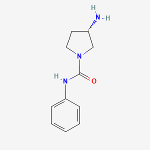 molecular formula C11H15N3O B7973889 (S)-3-Amino-N-phenylpyrrolidine-1-carboxamide 