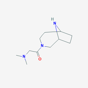 molecular formula C11H21N3O B7973906 1-(3,9-Diazabicyclo[4.2.1]nonan-3-yl)-2-(dimethylamino)ethanone 