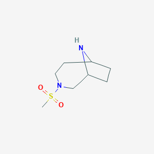 molecular formula C8H16N2O2S B7973929 3-Methylsulfonyl-3,9-diazabicyclo[4.2.1]nonane 
