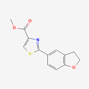 molecular formula C13H11NO3S B7973956 4-Thiazolecarboxylic acid, 2-(2,3-dihydro-5-benzofuranyl)-, methyl ester CAS No. 1260178-70-8