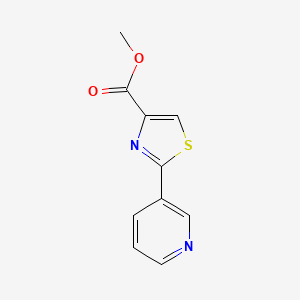 molecular formula C10H8N2O2S B7973964 4-Thiazolecarboxylic acid, 2-(3-pyridinyl)-, methyl ester 
