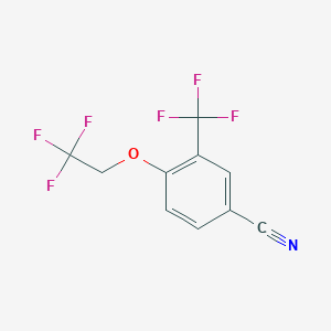 molecular formula C10H5F6NO B7974005 4-(2,2,2-Trifluoroethoxy)-3-(trifluoromethyl)benzonitrile 