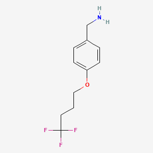molecular formula C11H14F3NO B7974047 [4-(4,4,4-Trifluorobutoxy)phenyl]methanamine 
