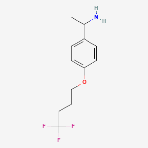 molecular formula C12H16F3NO B7974056 1-[4-(4,4,4-Trifluoro-butoxy)-phenyl]-ethylamine 