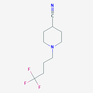 molecular formula C10H15F3N2 B7974066 1-(4,4,4-Trifluorobutyl)piperidine-4-carbonitrile 