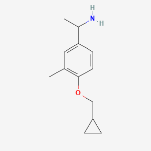 molecular formula C13H19NO B7974174 1-[4-(Cyclopropylmethoxy)-3-methylphenyl]ethan-1-amine 
