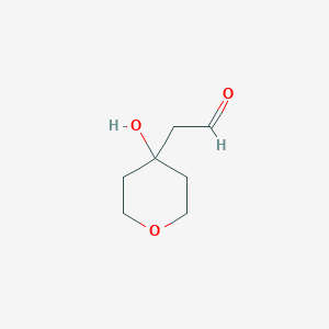 molecular formula C7H12O3 B7974182 2-(4-Hydroxyoxan-4-yl)acetaldehyde 