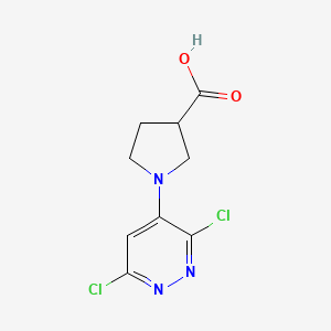 molecular formula C9H9Cl2N3O2 B7974186 1-(3,6-Dichloropyridazin-4-yl)pyrrolidine-3-carboxylic acid 