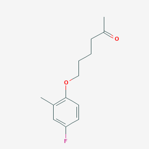 molecular formula C13H17FO2 B7974190 6-(4-Fluoro-2-methylphenoxy)hexan-2-one 