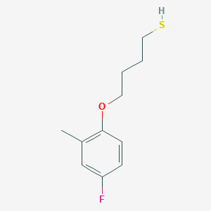 molecular formula C11H15FOS B7974192 4-(4-Fluoro-2-methylphenoxy)butane-1-thiol 