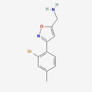 molecular formula C11H11BrN2O B7974239 [3-(2-Bromo-4-methylphenyl)-1,2-oxazol-5-yl]methanamine 