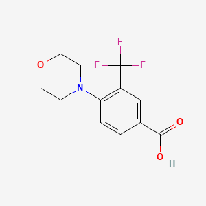 molecular formula C12H12F3NO3 B7974280 4-Morpholino-3-(trifluoromethyl)benzoic acid 